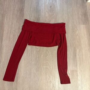 Cozy Red Off The Shoulder Top